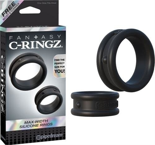 FANTASY C-RINGZ MAX WIDTH SILICONE RINGS BLACK