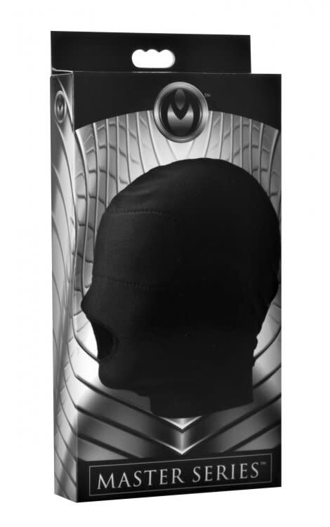 MASTER SERIES DISGUISE OPEN MOUTH HOOD WITH PADDED BLINDFOLD