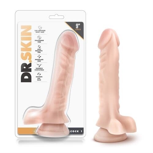 DR. SKIN SILVER COLLECTION COCK 1 DILDO 9" VANILLA