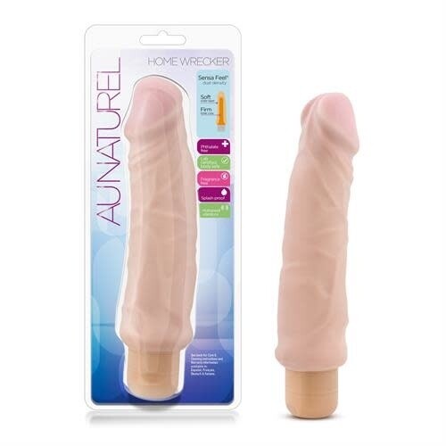 AU NATUREL HOME WRECKER VIBRATING DILDO 9in VANILLA