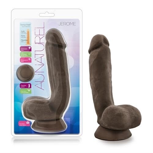 AU NATUREL SENSA FEEL DILDO 6.5" BROWN