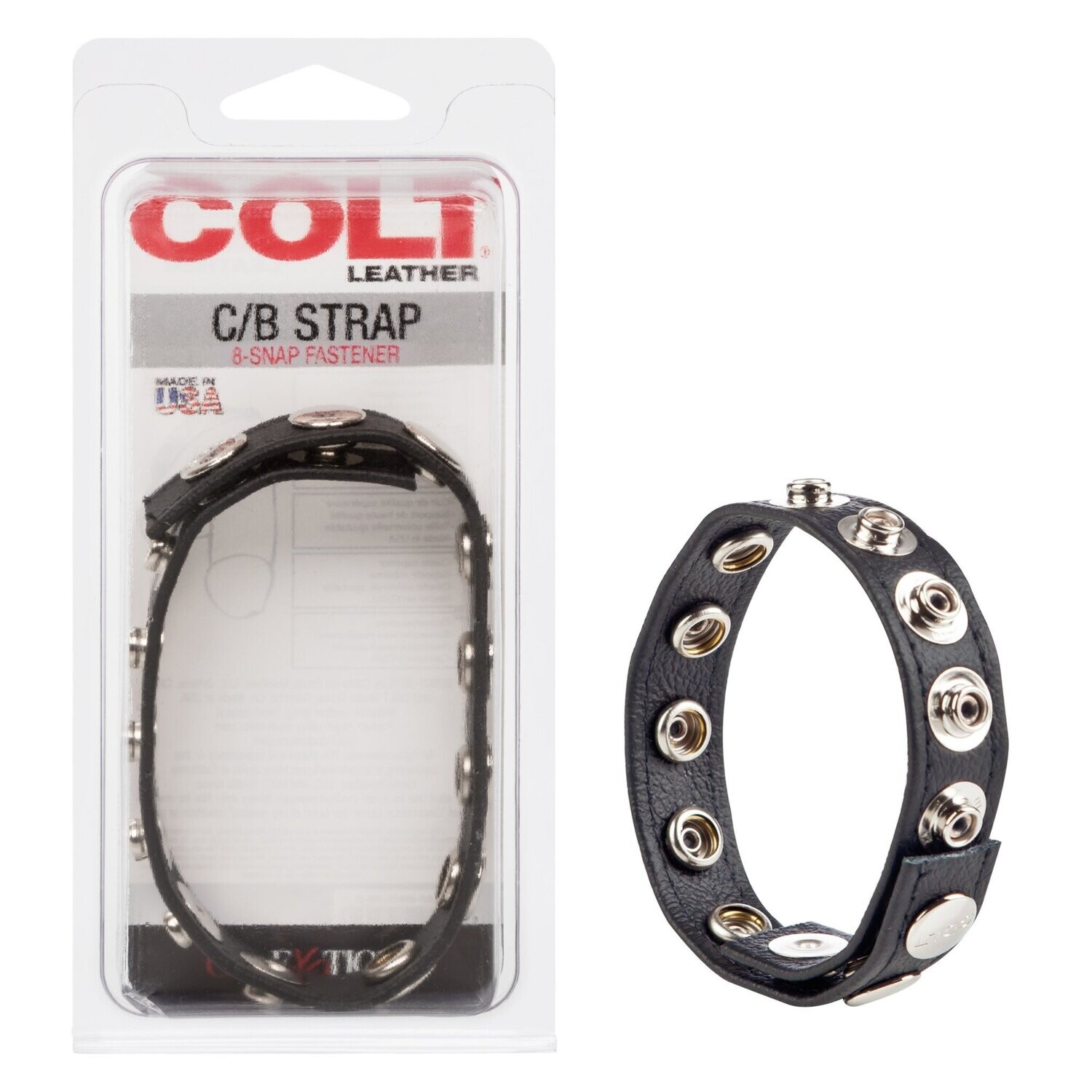COLT LEATHER C & B STRAP ADJUSTABLE 8 SNAP COCK RING COLT LEATHER C & B STRAP ADJUSTABLE 8 SNAP COCK RING