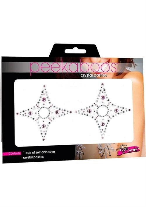 PEEKABOOS CRYSTAL 4 POINT SEE-THRU PASTIES (DISC.)