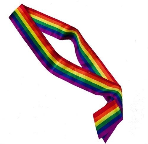 RAINBOW SATIN SASH 6"