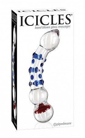 ICICLES NO18 TEXTURED GLASS DILDO 7.5inch
