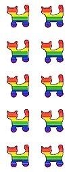 10 MINI RAINBOW CAT STICKER