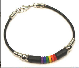 RAINBOW & BLACK BEAD BRACELET