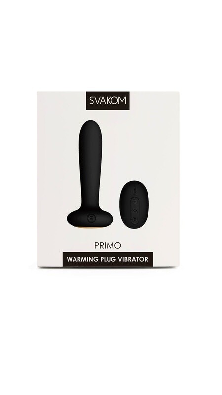 SVAKOM PRIMO BLACK SILICONE WARMING ANAL PLUG WITH REMOTE CONTROL