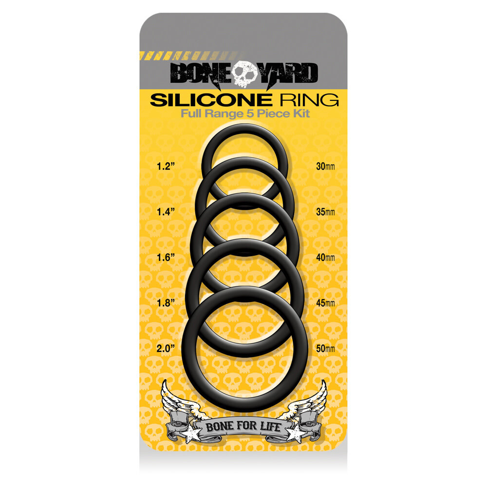 BONEYARD SILICONE RING 5PC BLACK