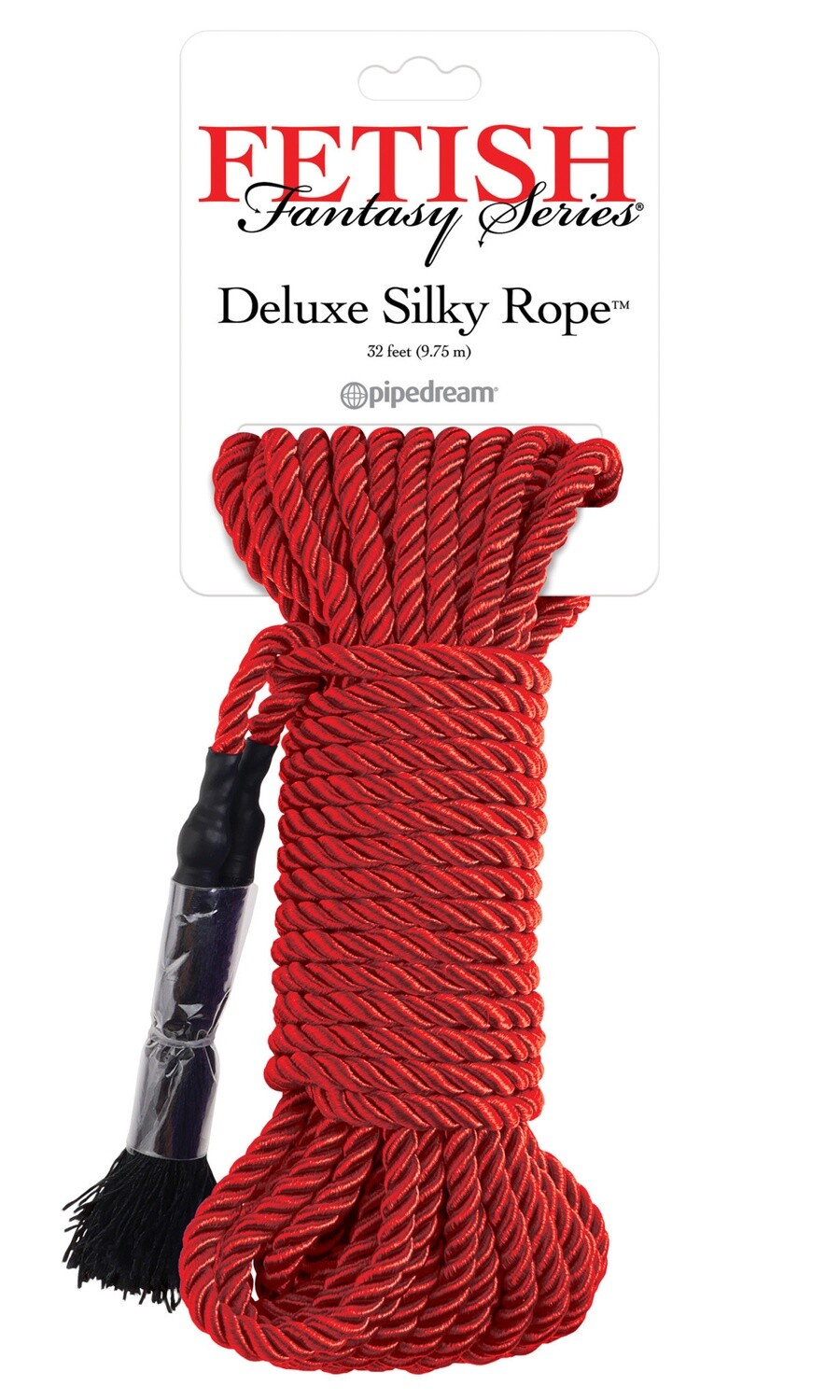 FETISH FANTASY DELUXE SILK ROPE 32' RED FETISH FANTASY DELUXE SILK ROPE 32' RED