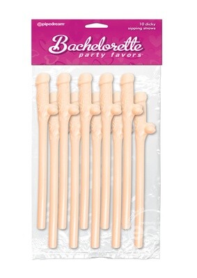 BACHELORETTE PARTY DICKY SIPPING STRAWS 10PK
