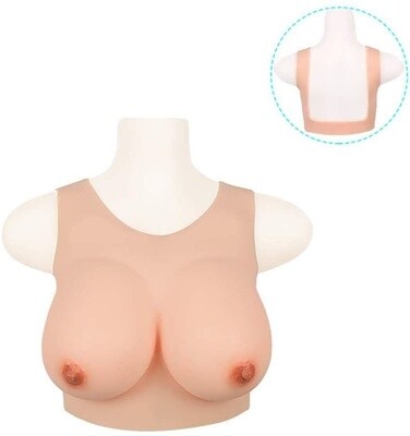 SILICONE BREAST FORM BACKLESS ROUND COLLAR CHESTPLATE 