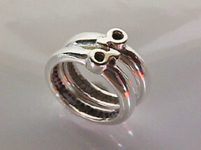 RING-MALE SYMBOL DOUBLE BANDS (SET OF 2) SIZE 06
