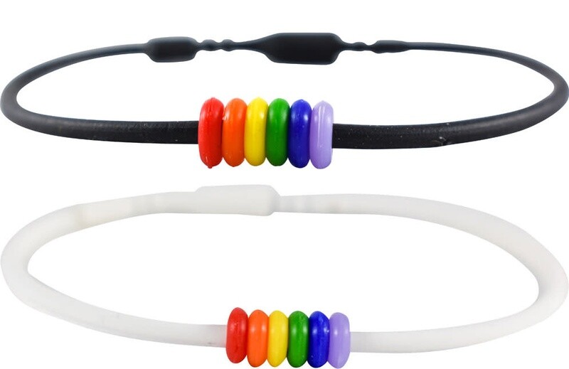 RUBBER RAINBOW BEADS BRACELET