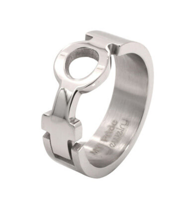 STAINLESS CUT OUT FEMALE SYMBOL RING
