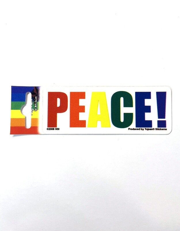 PEACE RAINBOW WORD STICKER