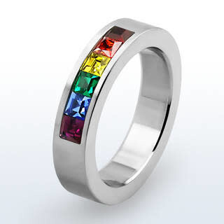 RAINBOW STONES CHANNEL SET RING