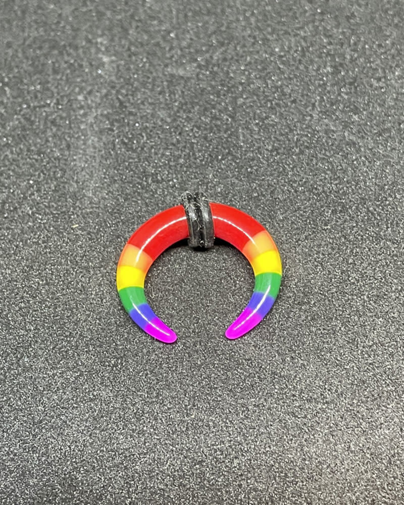 RAINBOW BUFFALO PINCHER EARRING (SINGLE), Size: 0G