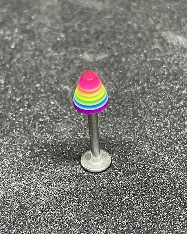 BODY JEWELRY - LABRET RAINBOW CONE