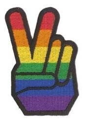 PEACE FINGERS RAINBOW PATCH