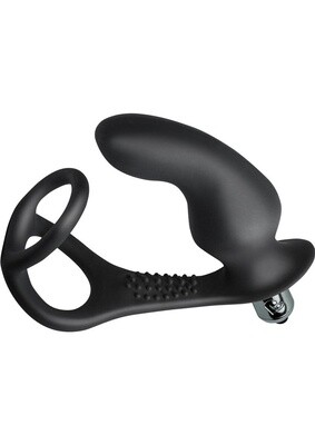 RO-ZEN PRO RECHARGEABLE 10X SILICONE COCK RING WITH VIBRATING BUTT PLUG
