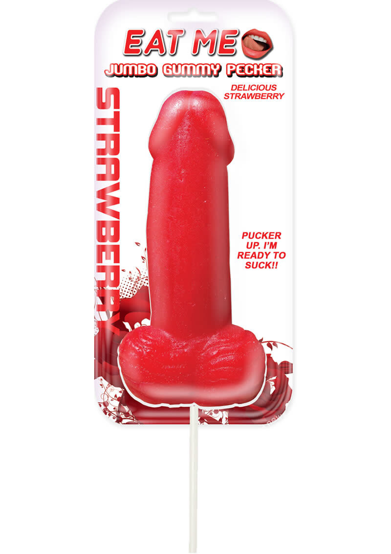 JUMBO GUMMY COCK POP STRAWBERRY