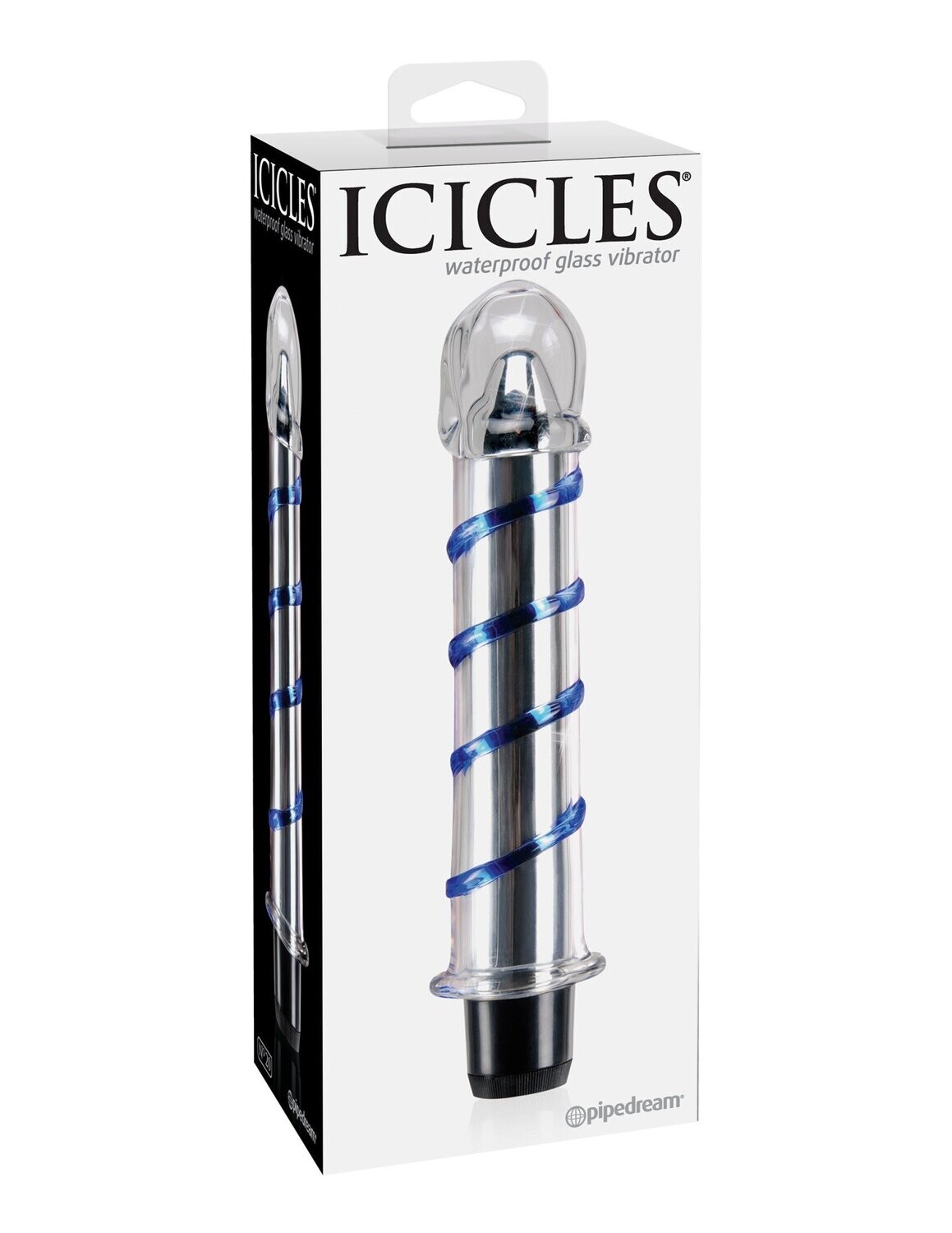 ICICLES # 20 7.5" GLASS BLUE SWIRL (DISC.)