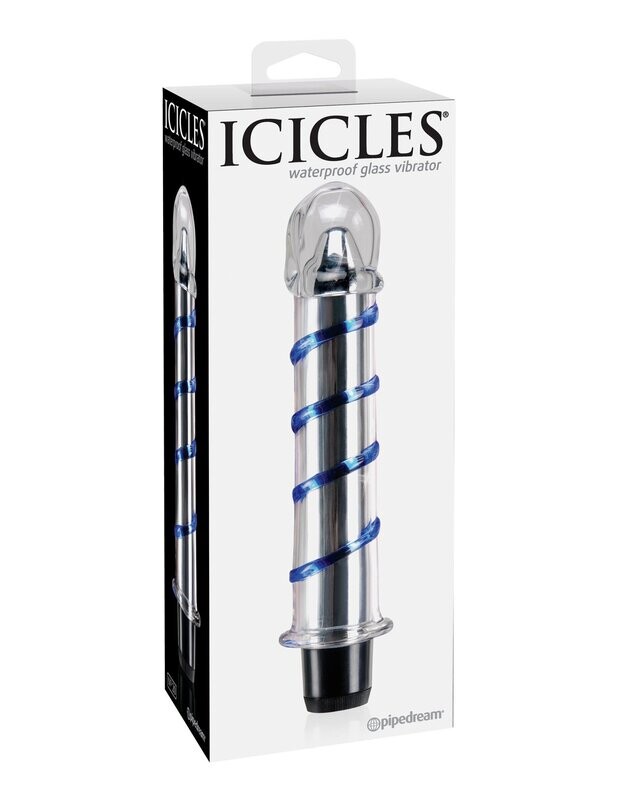 ICICLES # 20 7.5" GLASS BLUE SWIRL (DISC.)