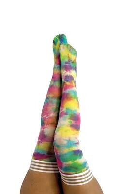 KIXIES GILLY MULTI COLORED TIE DYE THIGH HIGHS