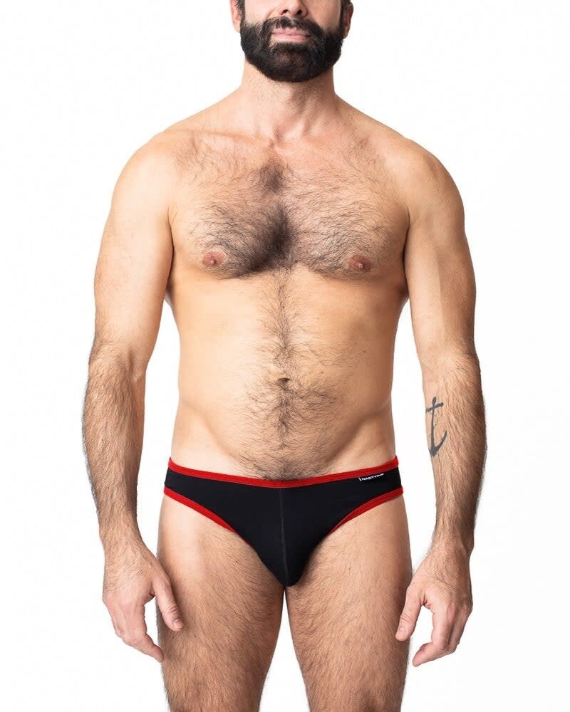 NASTY PIG PROFILE LOWRISE BRIEF BLACK/RED, Size: S