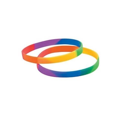 RAINBOW THIN SILICONE BRACELET 7.5