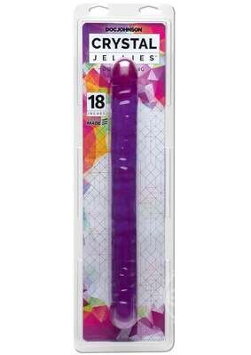 CRYSTAL JELLIES DOUBLE DILDO PURPLE 18