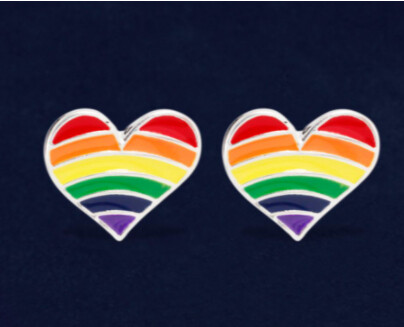 RAINBOW HEART EARRINGS PAIR