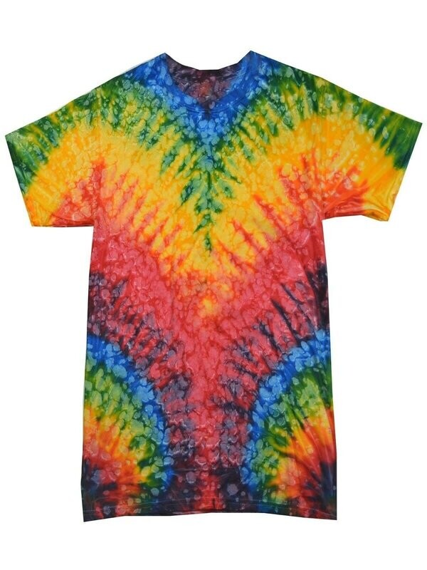 RAINBOW TIE DYE HEART T SHIRT