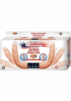 ALL AMERICAN WHOPPER XTREME VIBRATING BEND DOUBLE DILDO