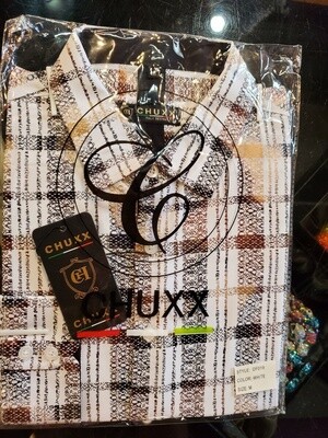 CHUXX LONG SLEEVE WHITE WITH IRIDESCENT PLAID