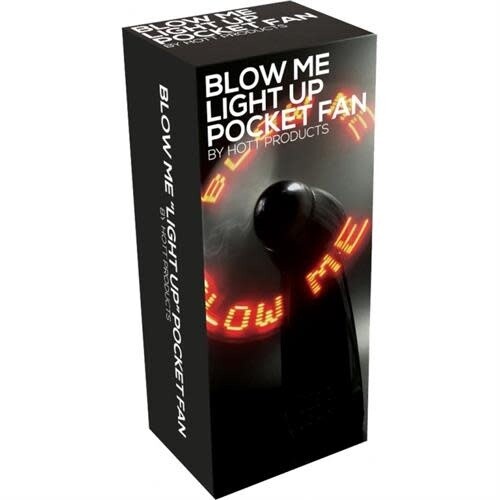 LIGHT UP "BLOW ME" POCKET FAN BLACK