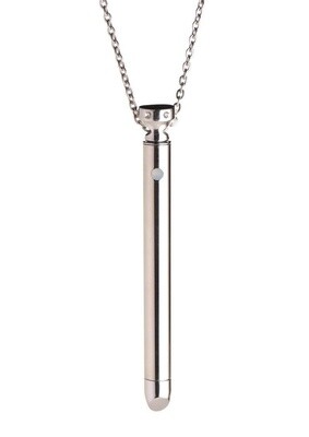 CHARMED STAINLESS STEEL RECHARGEABLE 7X VIBRATING NECKLACE