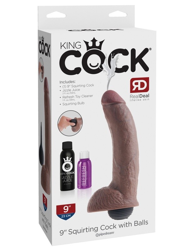 KING COCK SQUIRTING WITH BALLS 9"