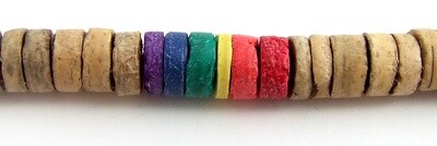 TAPERED WOOD RAINBOW BEAD NECKLACE