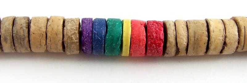 TAPERED WOOD RAINBOW BEAD NECKLACE