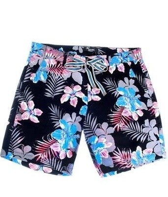 MIZUMI SHORTS FLORAL DESIGN BLACK