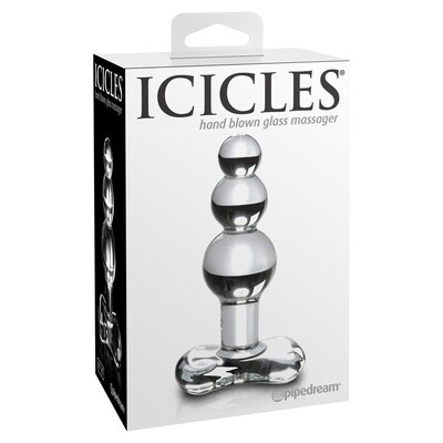 ICICLES NO 47 BEADED GLASS ANAL PLUG CLEAR