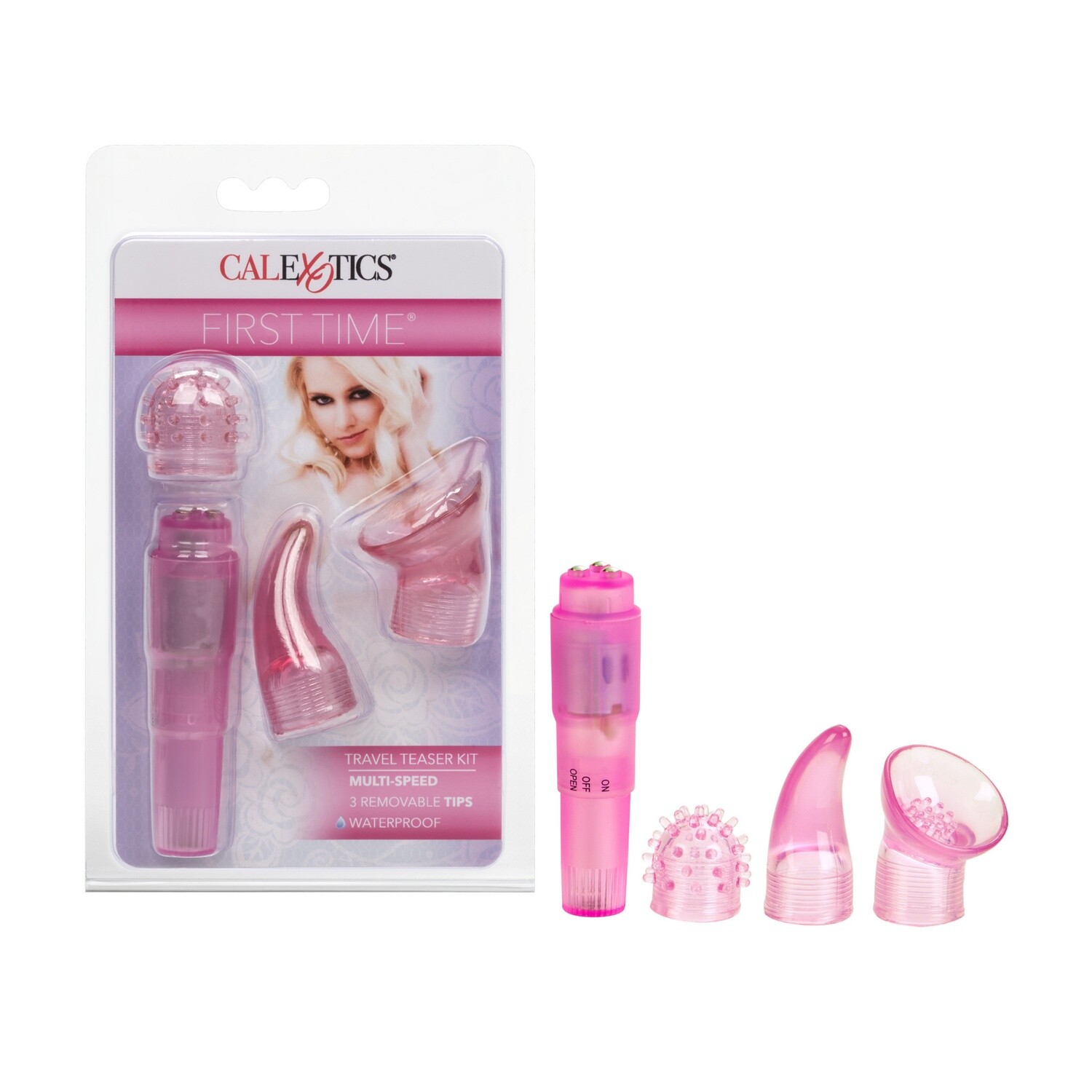 FIRST TIME TRAVEL TEASER WAND MASSAGER KIT PINK