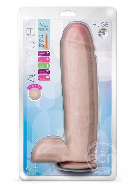 AU NATUREL HUGE SENSA FEEL DILDO WITH SUCTION  CUP 10"