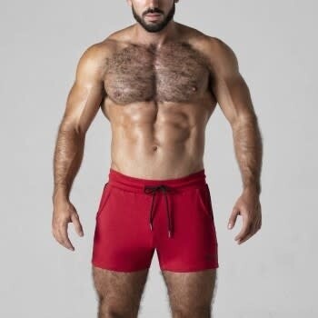 LOCKER GEAR SIDE STRIPE MINI SHORT RED