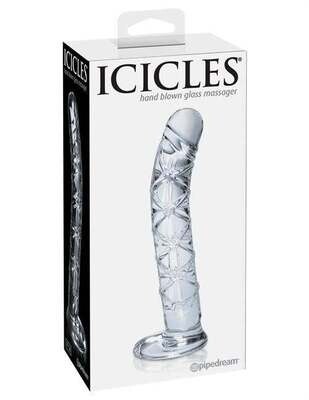 ICICLES NO60 GLASS G-SPOT & P-SPOT DILDO 6 inch CLEAR