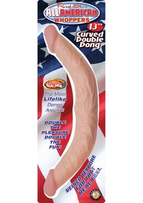 ALL AMERICAN WHOPPER 13" CURVED DOUBLE DILDO