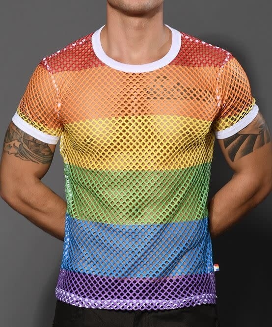 ANDREW CHRISTIAN PRIDE MESH STRIPE TEE ANDREW CHRISTIAN PRIDE MESH STRIPE TEE