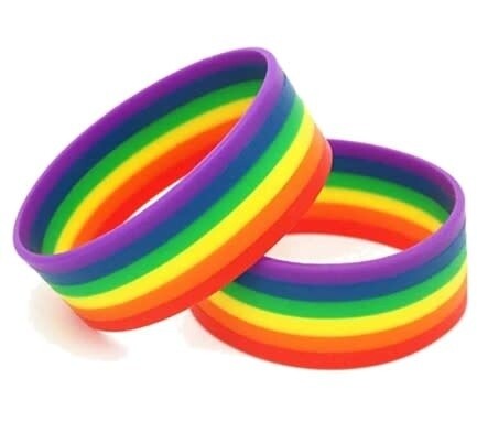 RAINBOW WIDE SILICONE BRACELET